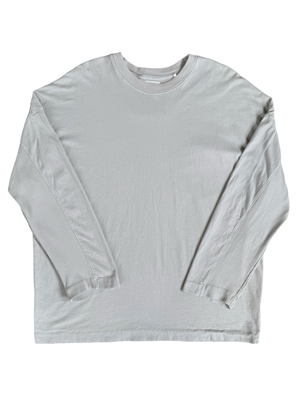Joah Brown Shirt Women’s Oversized Long Sleeve Beige Cotton Crewneck Size M/L